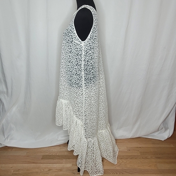 Erin Fetherston White Lace High-Low Trianon Maxi Dress (Shell Only) - Size M - Picture 6 of 12